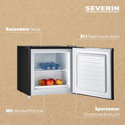 View SEVERIN Retro Mini Kühl-/Gefrierbox (31 l), Gefrierschrank klein, Minikühlschrank mit flexibler Temperaturregelung, Tischkühlschrank, schwarz, GB 8880 image 4