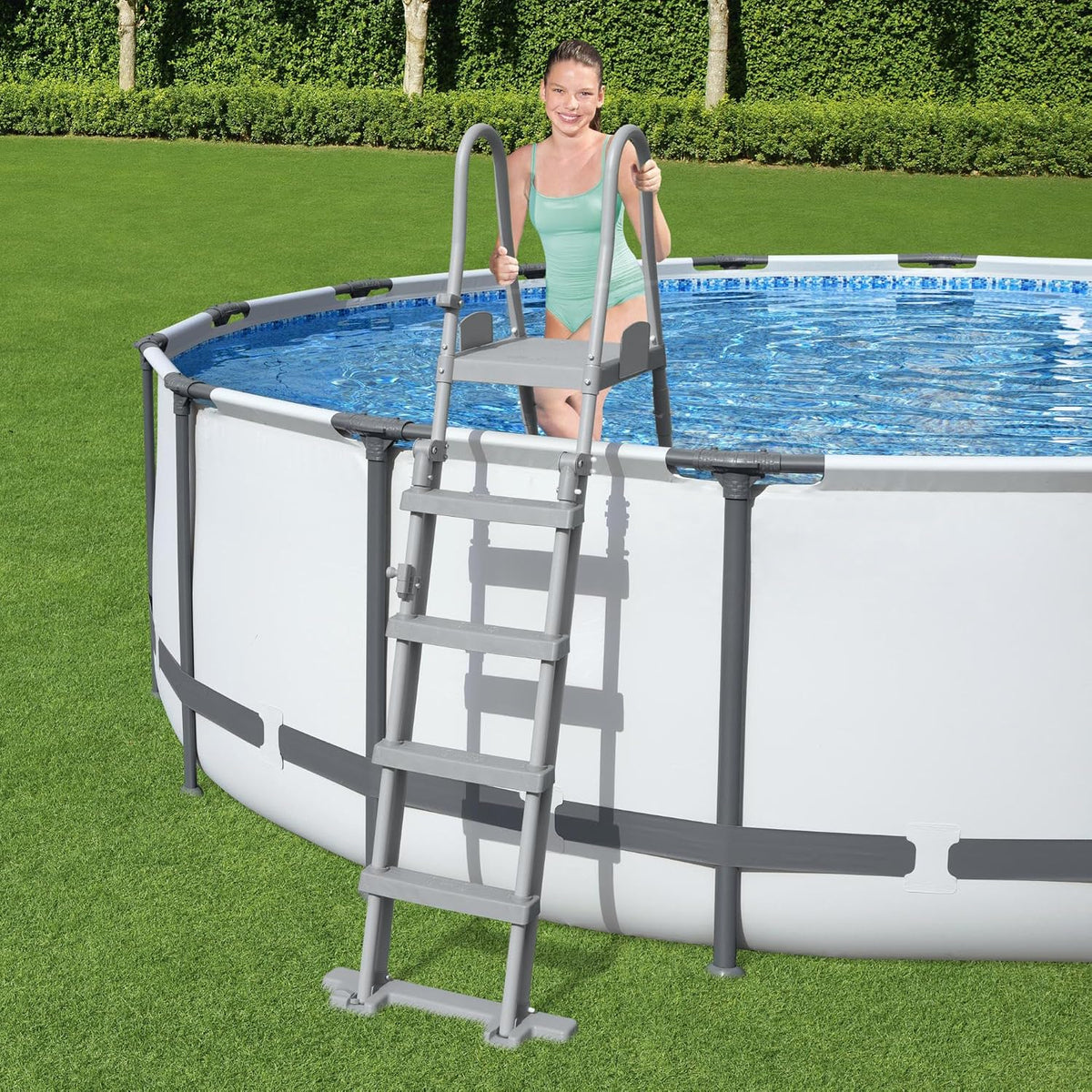Bestway Escalera de seguridad para piscina Flowclear 1,32 m