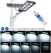 View 450W Solar Street Flood Lights Outdoor Lamp with Remote Control Dusk to Dawn Security Lighting for Yard Garden Gutter Basketball Court Arena Lawn lm image 4