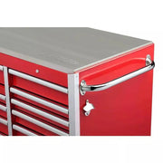 View Heavy-Duty 72 in. W x 24 in. D 15-Drawer Tool Chest Mobile Workbench with Stainless Steel Top and Dual Locks in Red image 4