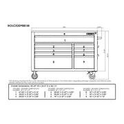 View Heavy-Duty 52 in. 9-Drawer Mobile Workbench with Adjustable-Height Solid Wood Top in Matte Blue image 3