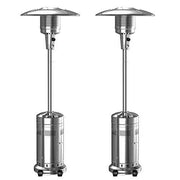 View 2 Set 48,000-BTU Umbrella Patio Propane Heater with Wheels,Stainless Steel Patio Heater,Stainless Steel Floorstanding Liquid Propane Heater Outdoor image 1