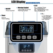 View 48LBS/24H Stainless Steel Countertop Ice Maker Machine with Self-Clean Function LCD Display Ice Scoop Basket image 4