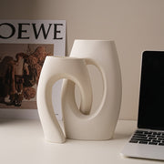 View Modern Ceramic Interlocking Tube Decorative Vase for Tabletop Home Decor image 5