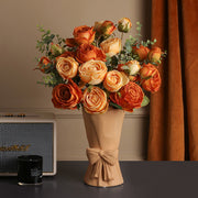 View Modern Ceramic Decorative Vase with Bow Design for Tabletop Home Decor image 2