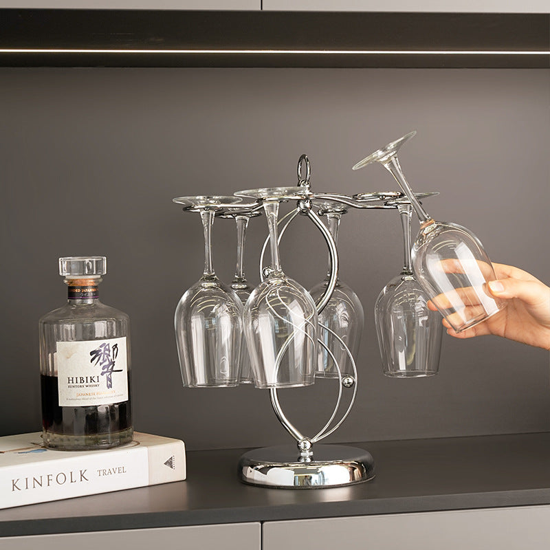 Freestanding Metal Wine Glass Holder Rack for Stemware Storage and Countertop Display