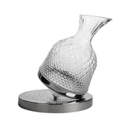 View Glass Wine Decanter with Metal Display Stand for Wine Aeration and Tabletop Storage image 1