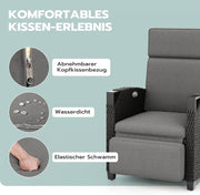 View UDPATIO Sillón Ratán Jardin Exterior Reclinable, Tumbona de Jardín Ajustable 150°, con Respaldo Ajustable, Fundas + Extraíbles Cojines, Impermeable, image 6