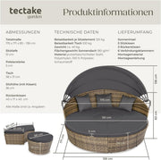 View tectake Lounge Muschel Sonneninsel Outdoor wetterfest, Gartenmuschel, Sonnenliege 2 Personen und mehr, multifunktionales Terrasse oder Balkon Möbel, image 6