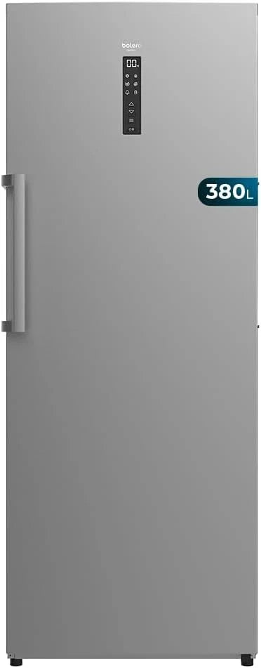 Cecotec Congelador Vertical de 380L Bolero CoolMarket UF 380 inox D. 1950W, Motor Inverter Plus, Bajo Consumo, Total No Frost, Display door,