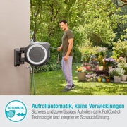 View Gardena Original Wand-Schlauchbox RollUp L (weiß) 30 m: flexible Bewässerung für große Gärten, Schwenkbare Schlauchbox, inkl. 30 m Gardena image 3