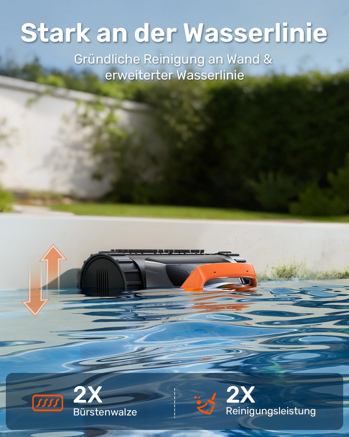 (2026 Neu) Gosvor Poolroboter Wand und Boden, Wasserlinie, Flachzone 4-in-1, Bis zu 200 Min. Laufzeit, Leichtgewicht 6,9 KG, 3μm Ultrafeiner Filter,