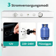 View SMETA Gaskühlschrank Gefrierschrank 12V/230V/Gas, Kühlschrank Mit Gefrierfach 100L, Leiser Kombikühlschrank Für Camping, Zuhause, Wohnwagen, Garage, image 3