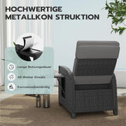 View UDPATIO Sillón Ratán Jardin Exterior Reclinable, Tumbona de Jardín Ajustable 150°, con Respaldo Ajustable, Fundas + Extraíbles Cojines, Impermeable, image 3