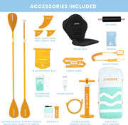 View HUIIKE Inflatable Paddle Board for Adults with Accessories Included, Oar, Fins, Pump. Stand Up Paddleboard Great Stability and Resistance. 10’ x 33" x image 3