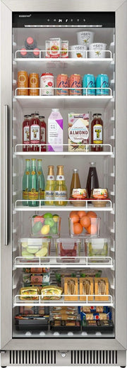 View 22" Wide 10.1 Cu. Ft. Commercial Beverage Merchandiser – Stainless Steel, Temp Alarm, Reversible Door image 5
