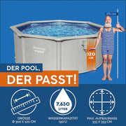 View Bestway Hydrium - Piscina de Pared de Acero con Filtro de Arena, diámetro de 300 x 120 cm, Gris, Redonda image 3