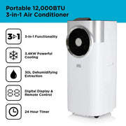 View Aire Acondicionado Móvil 3 en 1 Black+Decker BXAC40008GB 12000 BTU Blanco image 2