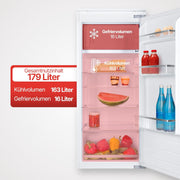 View Amica Einbau Kühlschrank mit Gefrierfach 122 cm Nische Schlepptür Technik Inverter Motor elektronische Steuerung LED Beleuchtung Tür Offen Alarm image 2