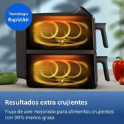 View Philips Airfryer Series 4000 Double Vertical Basket 10L – RapidAir Technology, Sync, 2 Baskets at Once, 45% Less Space, PFAS Free Ceramic Coating, image 4