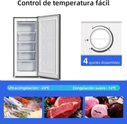 View Congelador vertical independiente CHiQ, 145L de capacidad, congelación rápida, termostato ajustable, silencioso, puerta reversible, negro, image 4