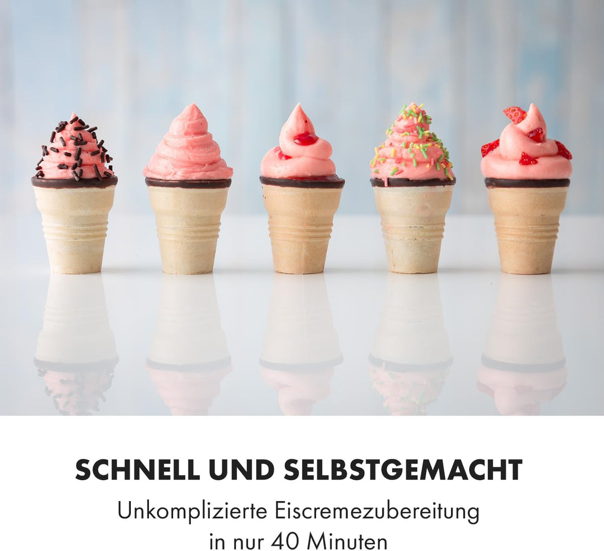 Klarstein Sweet Sundae - Eiscrememaschine, 1,5 Liter, mitselbstkühlendem Kompressor, 200 Watt, Ausgabesystem, 3 StundenAuto-Kühlhaltefunktion,