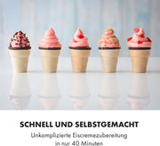 View Klarstein Sweet Sundae - Eiscrememaschine, 1,5 Liter, mitselbstkühlendem Kompressor, 200 Watt, Ausgabesystem, 3 StundenAuto-Kühlhaltefunktion, image 2