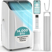 View SereneLife Aire Acondicionado Portátil 14000 BTU con WiFi, Climatizador 3 en 1 Frío, Ventilación y Deshumidificador, Smart con Kit de Ventana, para image 1