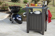 View Portable Outdoor Table and Storage Cabinet with Hooks for Grill Accessories-Stainless Steel Top for Patio Kitchen Island or Bar Cart image 2