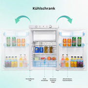 View SMETA Gaskühlschrank Gefrierschrank 12V/230V/Gas, Kühlschrank Mit Gefrierfach 100L, Leiser Kombikühlschrank Für Camping, Zuhause, Wohnwagen, Garage, image 5