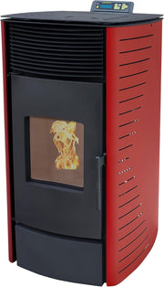 View NEMAXX P12 Pelletofen 13,6 kW A+ bis 300 m³ – Auto-Reinigungszyklus, ECO-Modus, Wochenprogramm & mechanische Reinigungsunterstützung – Rot image 1