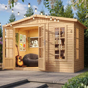 View TIMBELA Caseta de jardín de Madera de 6 m2 - Cobertizo Jardin Exterior con Suelo, Ventana, Puerta Doble - Cabaña de jardín para Trabajar en casa - con image 1