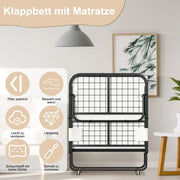 View Sonnewelt Klappbett 90x200cm mit 13cm Dicke und Rollen image 2