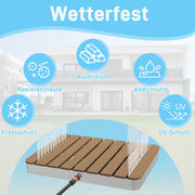 View UISEBRT Gartendusche Außendusche aus WPC und Aluminium - Mobile Bodendusche Solardusche Campingdusche - Fontänenhöhe bis 4m einstellbar - für Pool image 3