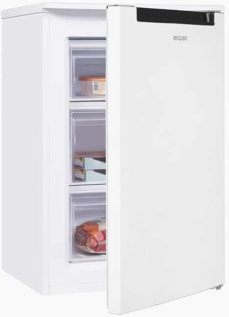 Exquisit Gefrierschrank | 87 l Nutzinhalt, 85,5 cm Höhe, Energieklasse C, 40 dB(A) | 4-Sterne-Gefrieren, manuelle Temperaturregelung, manuelles