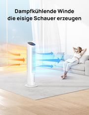 View DREO Turmventilator mit Kühlung leise, Ventilator mit Wasserkühlung, 102 cm Luftkühler, Verdunstungskühler mit 80° Schwenkfunktion, 3 Modi, 4 image 3