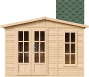 View TIMBELA Caseta de jardín de Madera de 6 m2 - Cobertizo Jardin Exterior con Suelo, Ventana, Puerta Doble - Cabaña de jardín para Trabajar en casa - con image 2