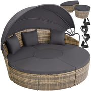 View tectake Lounge Muschel Sonneninsel Outdoor wetterfest, Gartenmuschel, Sonnenliege 2 Personen und mehr, multifunktionales Terrasse oder Balkon Möbel, image 1