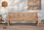 View CLP Teakbank Jackson V2 I Wetterfeste Holzbank mit Rückenlehne I Stabile Gartenbank aus massivem Teakholz, Farbe:Teak, Größe:220 cm image 2
