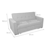 View Sofá Cama De 2 Plazas Modelo Vienna Con Reposabrazos, Gris, Diseño Moderno, Práctico Y Funcional image 6