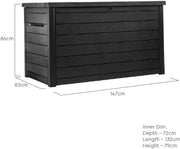 View Keter Kissenbox XXL Ontario, graphit, 870l Fassungsvermögen, Außenmaße: 147 x 83 x 86 cm, Auflagenbox wasserdicht, für Outdoor geeignet image 2