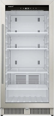 View 22" Wide 10.1 Cu. Ft. Commercial Beverage Merchandiser – Stainless Steel, Temp Alarm, Reversible Door image 1