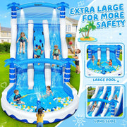 View Hüpfburg XXL mit 2 Wasserrutsche für Gewerblichen Erwachsene & Kinder, Aufblasbare Bouncy Castle für Indoor Outdoor mit Gebläse Größe Pool Rutsche image 4