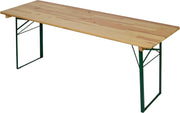 View METRO Professional Bierzeltgarnitur, 3-TLG. Gartenmöbel Set, 1 Bier-Tisch 220 x 70 cm, 2 Bierbänke 220 x 25 cm, Klappbar, Naturbraun/Grün image 2