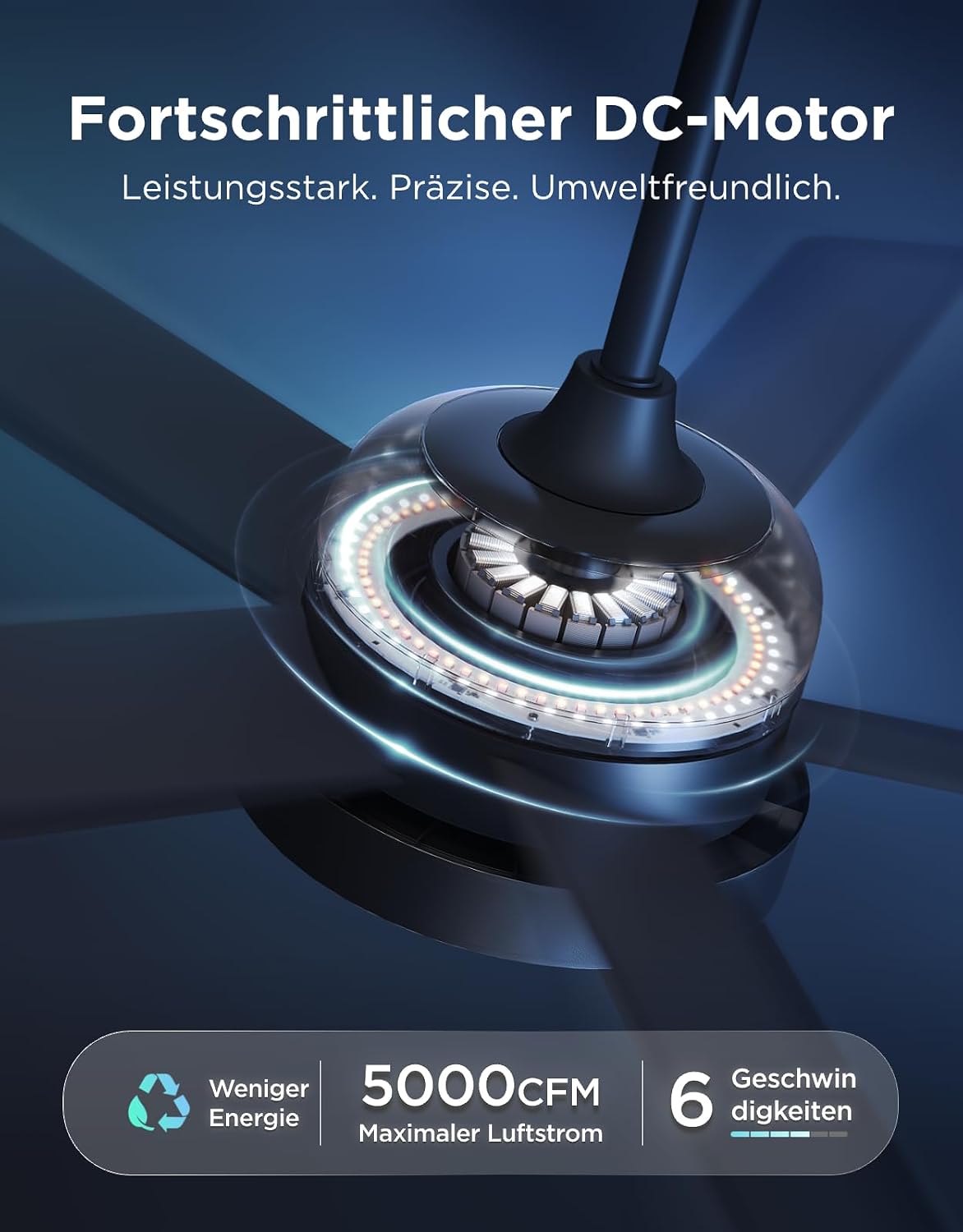 Govee Deckenventilator mit Beleuchtung RGBIC, Ø132cm Smart Leise Deckenventilator mit Licht und Fernbedienung, 2800 lm, Reversibler DC Motor,