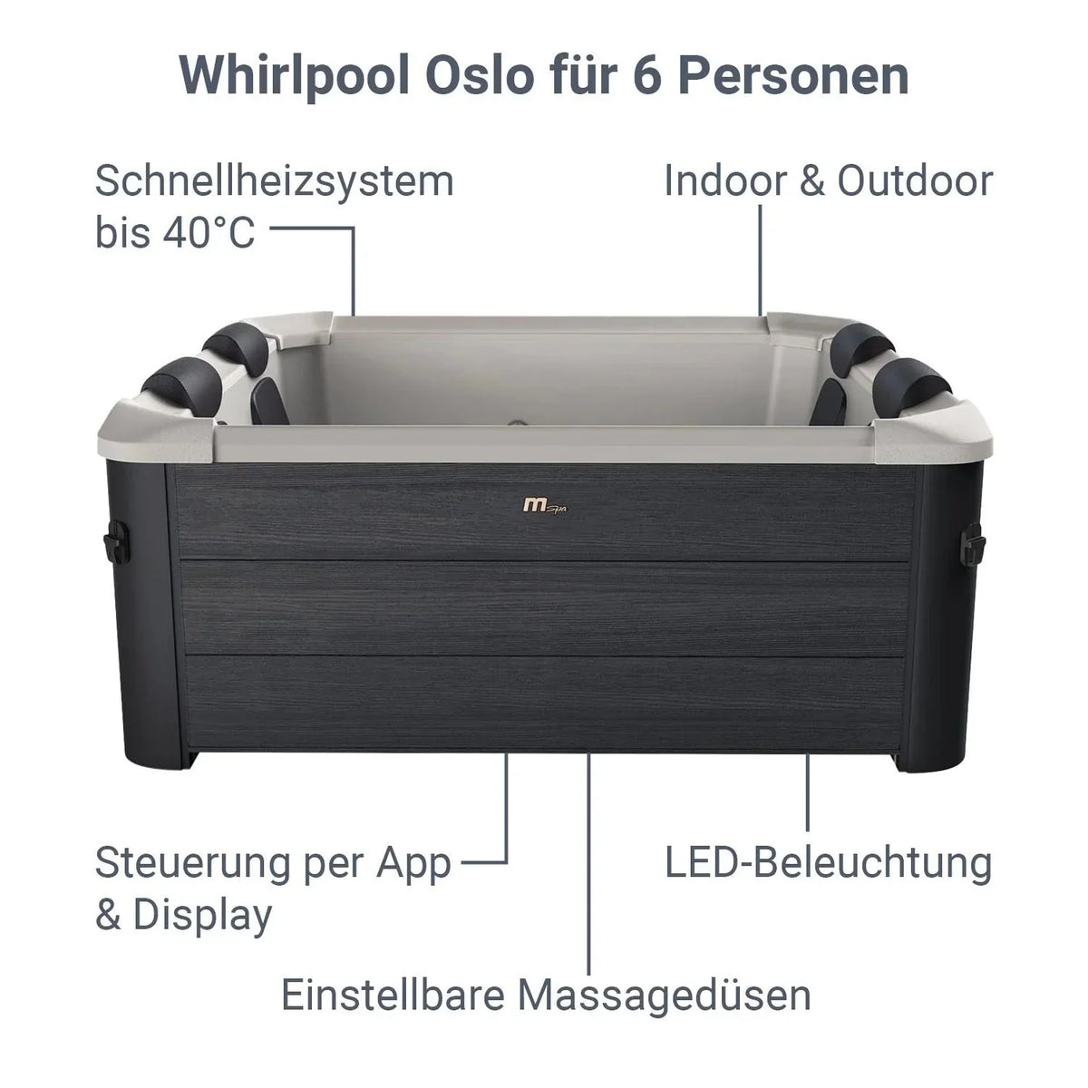 2026 Spa Whirlpool Oslo con iluminación LED