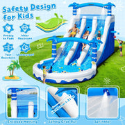View Hüpfburg XXL mit 2 Wasserrutsche für Gewerblichen Erwachsene & Kinder, Aufblasbare Bouncy Castle für Indoor Outdoor mit Gebläse Größe Pool Rutsche image 3