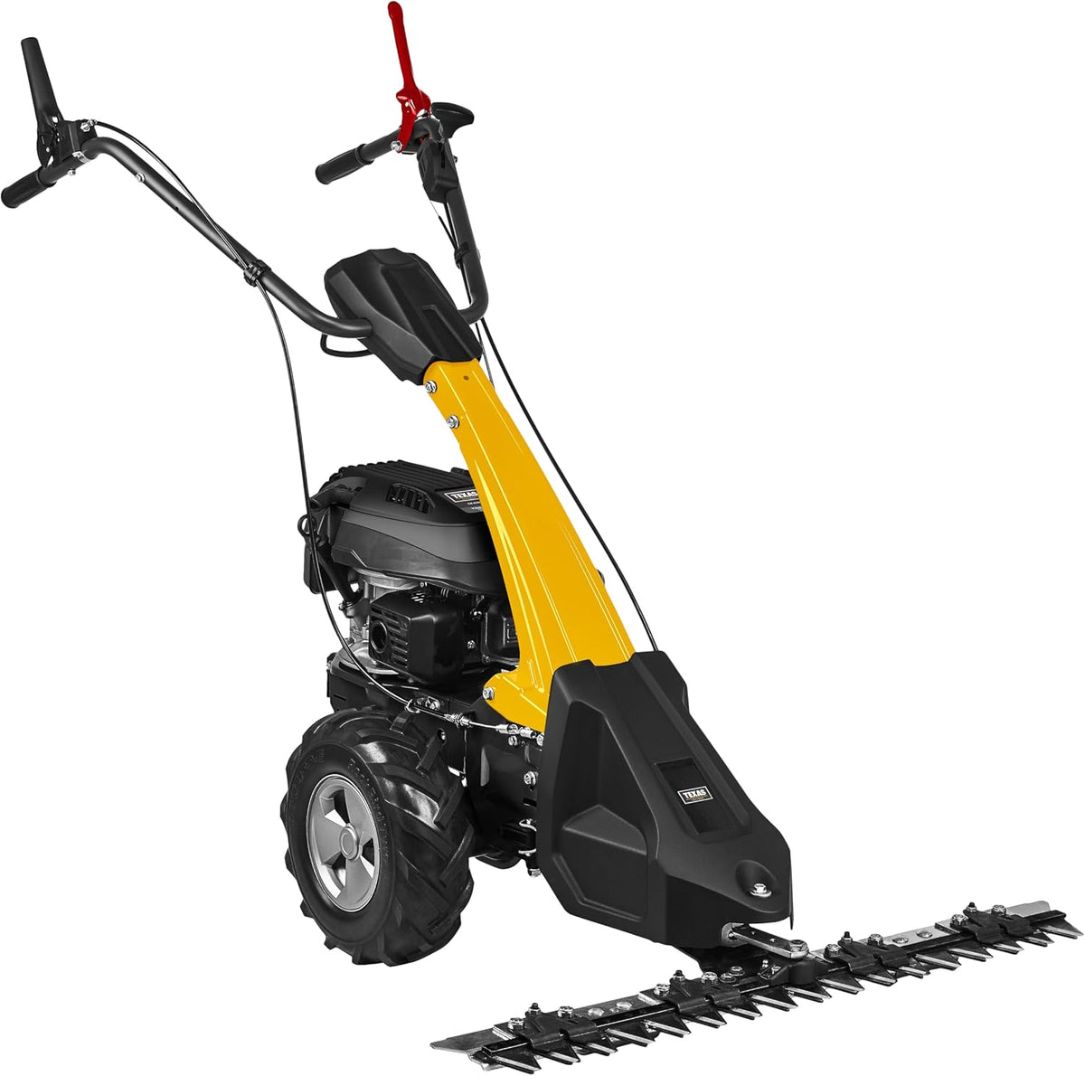 TEXAS Profi Benzin Balkenmäher CB8750 196ccm Wiesenmäher Hochgrasmäher Rasenmäher mit Antrieb Radantrieb | 5,7PS | 4200Watt | Schnittbreite 870mm | 4-