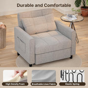 View Gizoon Sofá cama 3 en 1 convertible, silla cama individual extraíble con respaldo ajustable, espaciosos sofás multifuncionales para sala de estar, image 6