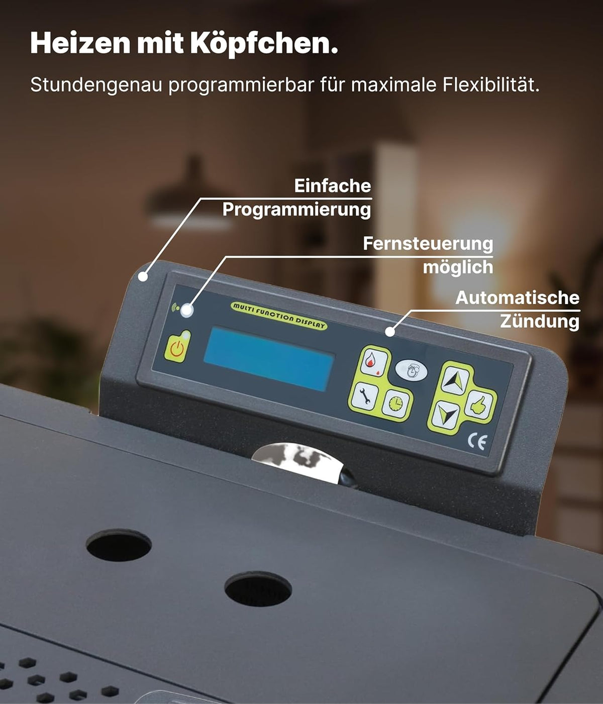 NEMAXX P12 Pelletofen 13,6 kW A+ bis 300 m³ – Auto-Reinigungszyklus, ECO-Modus, Wochenprogramm & mechanische Reinigungsunterstützung – Rot